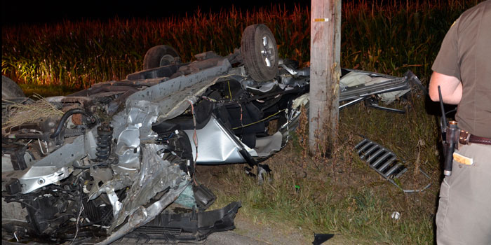 One-vehicle accident on East Armstrong Road (Photos by Michelle Reed)