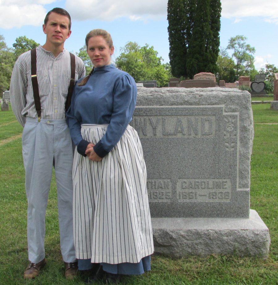 Matt and Ashley Pulley portrayed Jonathan and Caroline Wyland (1861-1939/1862-1925) during the 2015 North Webster Cemetery Walk. The 2016 Cemetery Walk will be Sunday, Sept. 11, and is free. It begins at the North Webster Community Public Library.