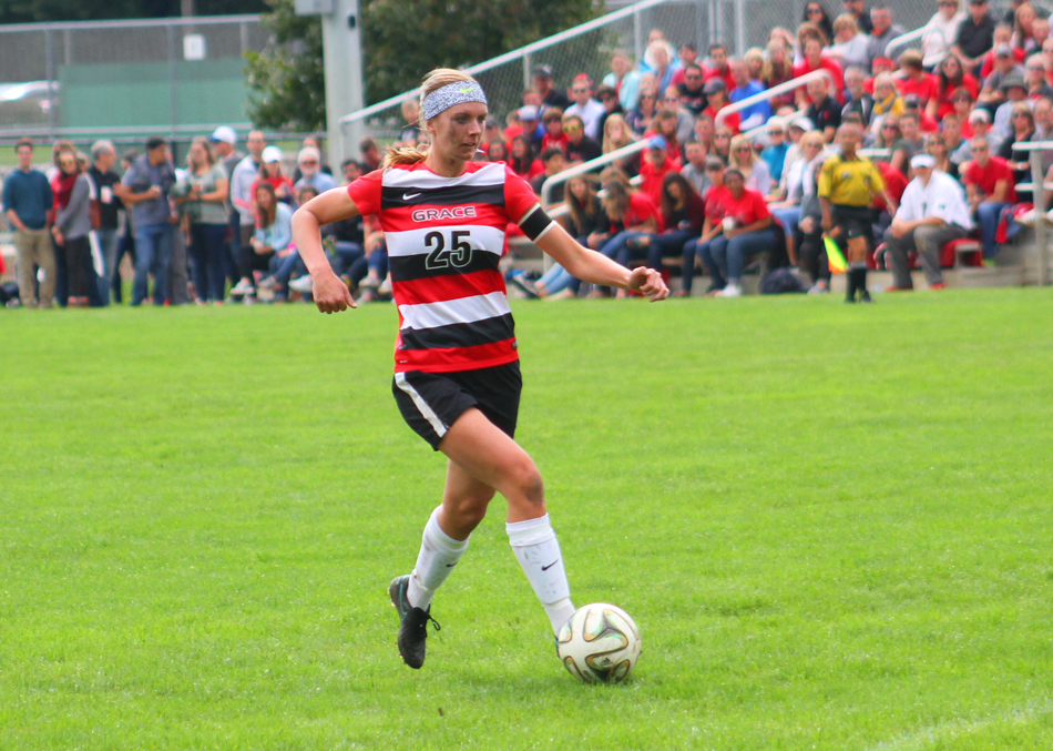 Meredith Hollar netted a hat trick as Grace rolled over Bethel Saturday afternoon. (Photo by Josh Neuhart)