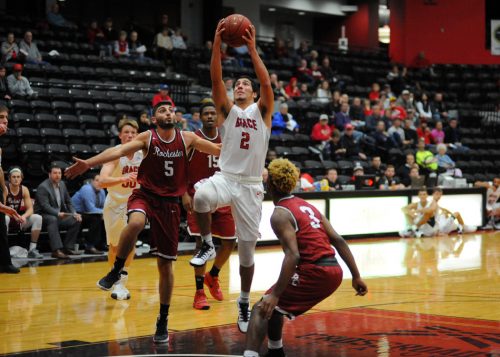 Grace College's Braxton Linville knifes to the bucket.