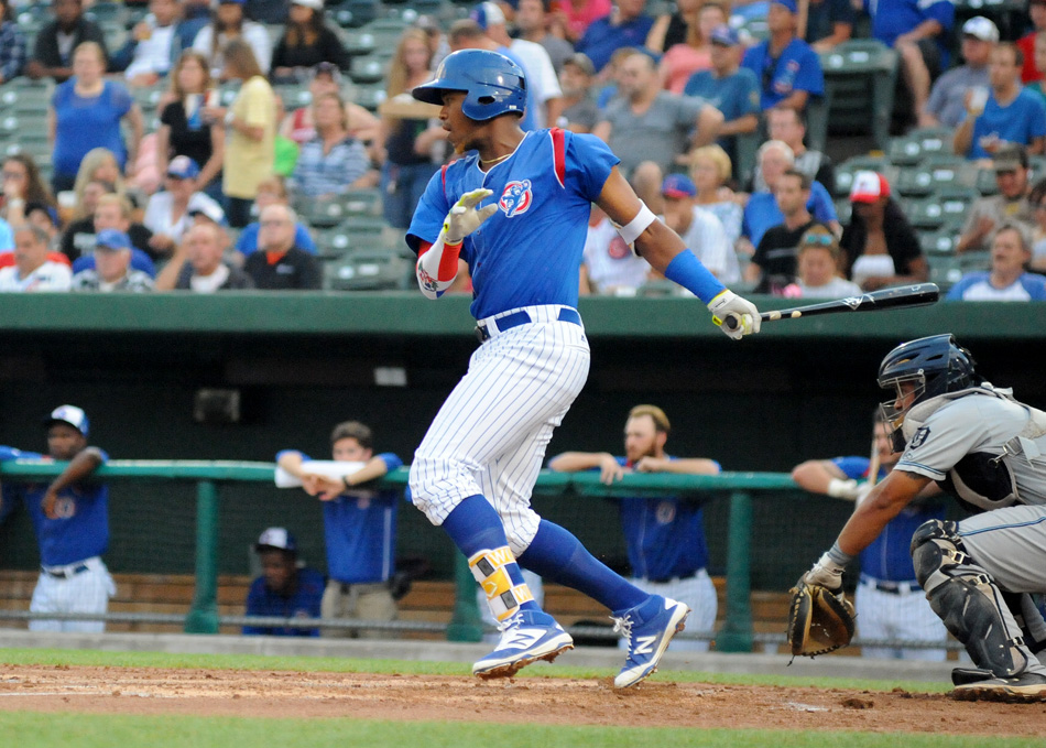 South Bend's Eloy Jimenez was awarded a top breakout award by Minor League Baseball. (File photo by Mike Deak)