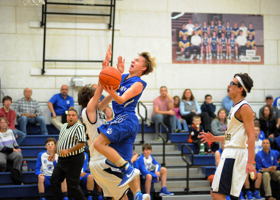 Bethany Christian's Tim Cartmel glides to the basket against Lakeland Christian Academy.